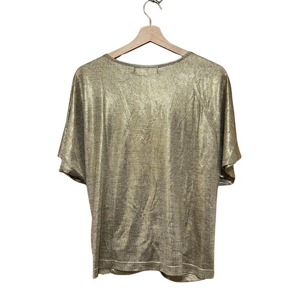 bishop + young Gold Metallic Top - Picture 2 of 8